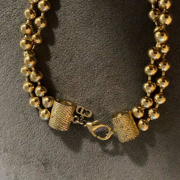 Vintage rare CHR. DIOR 1960 Heavy Gold Tone Necklace - Picture 3 of 6